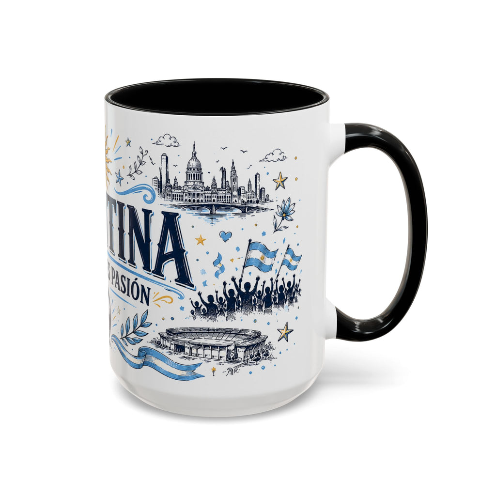Argentina Soccer Coffee Mug | Soccer Fan Gift | Accent Color Ceramic 11oz 15oz Match Day Cup