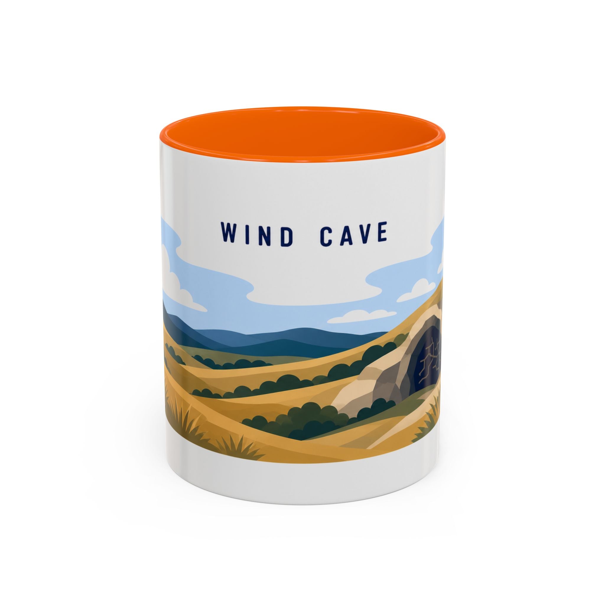 Wind Cave National Park Coffee Mug | Solid Color Block Park Souvenir | 11oz 15oz Accent Mug