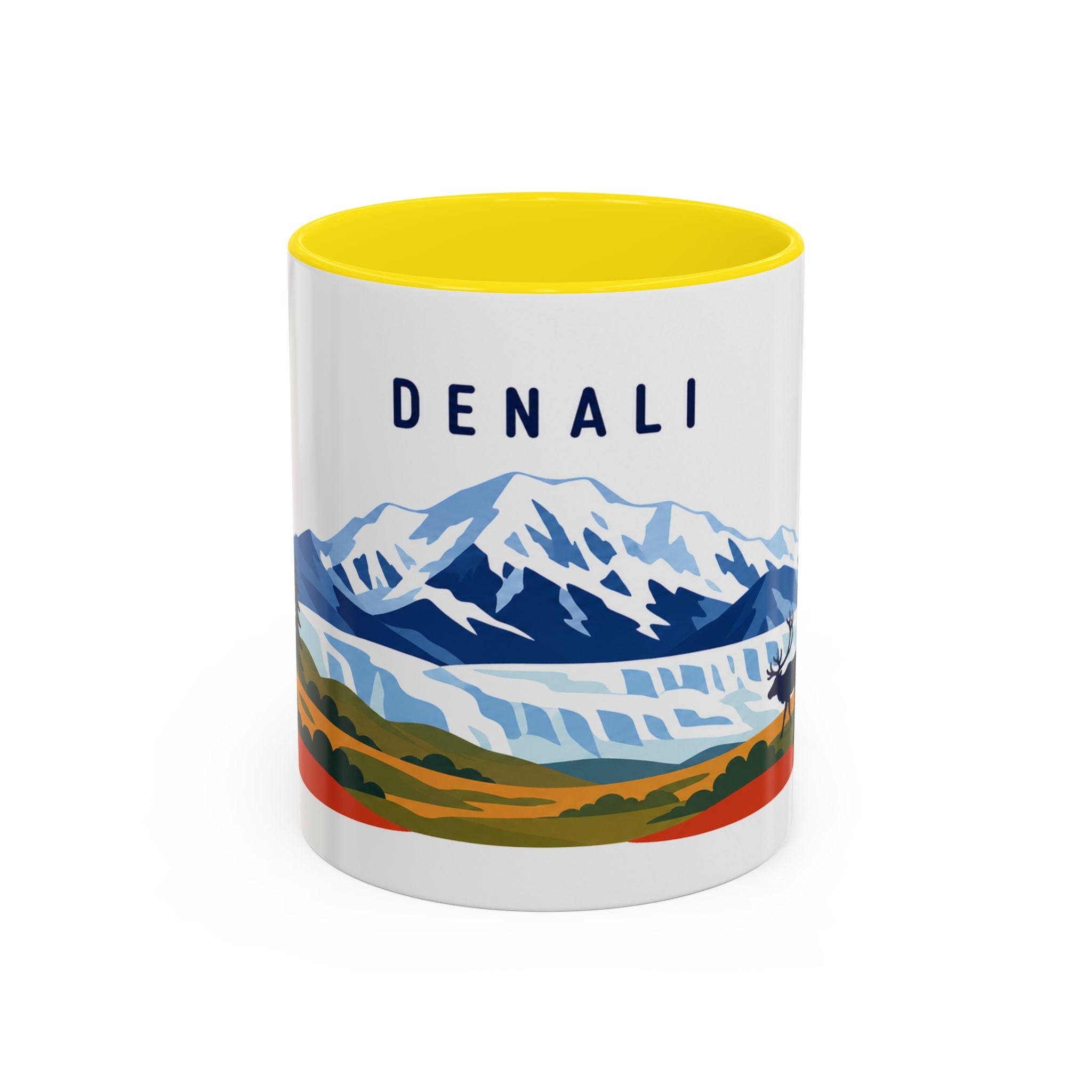Denali Coffee Mug | Travel Destination Souvenir Gift | Accent Color Ceramic 11oz 15oz