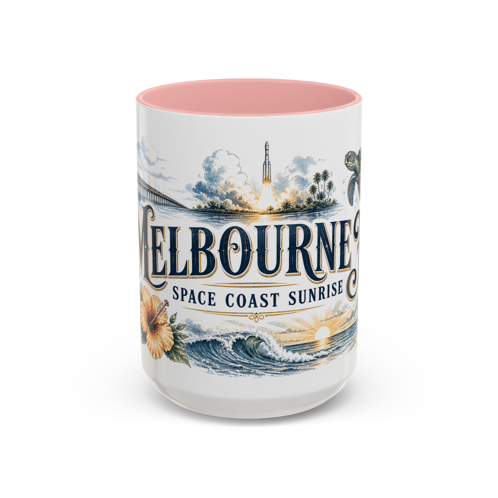 Melbourne FL Coffee Mug | United States Travel Souvenir | Vintage Illustrated City Gift | 11 oz 15 oz Accent Mug