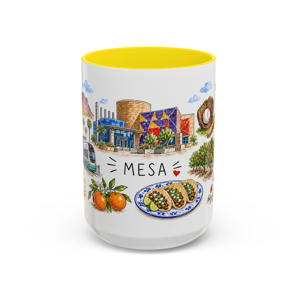 Mesa Illustrated Travel Mug | City Souvenir Accent Coffee Mug | 11oz 15oz Ceramic Cup