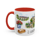 Luxembourg City Illustrated Travel Mug | City Souvenir Accent Coffee Mug | 11oz 15oz Ceramic Cup