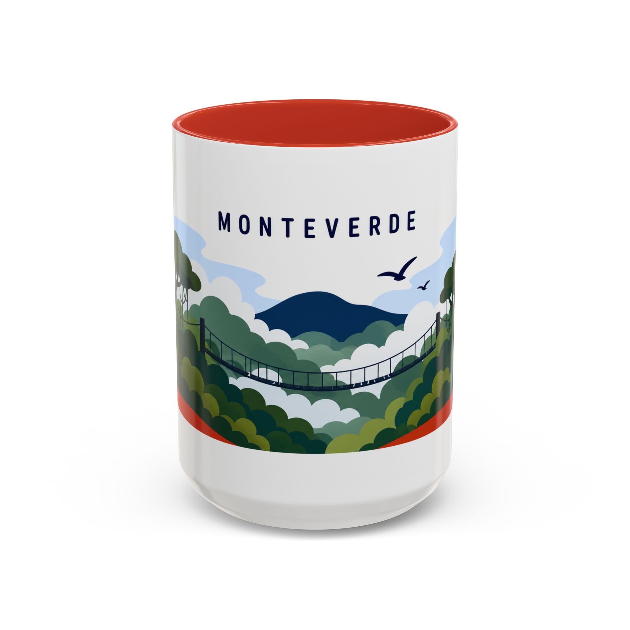 Monteverde Coffee Mug | Travel Destination Souvenir Gift | Accent Color Ceramic 11oz 15oz