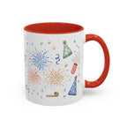 New Year Mug | Midnight Clock Toast Watercolor Celebration Gift | Accent Cup 11oz 15oz