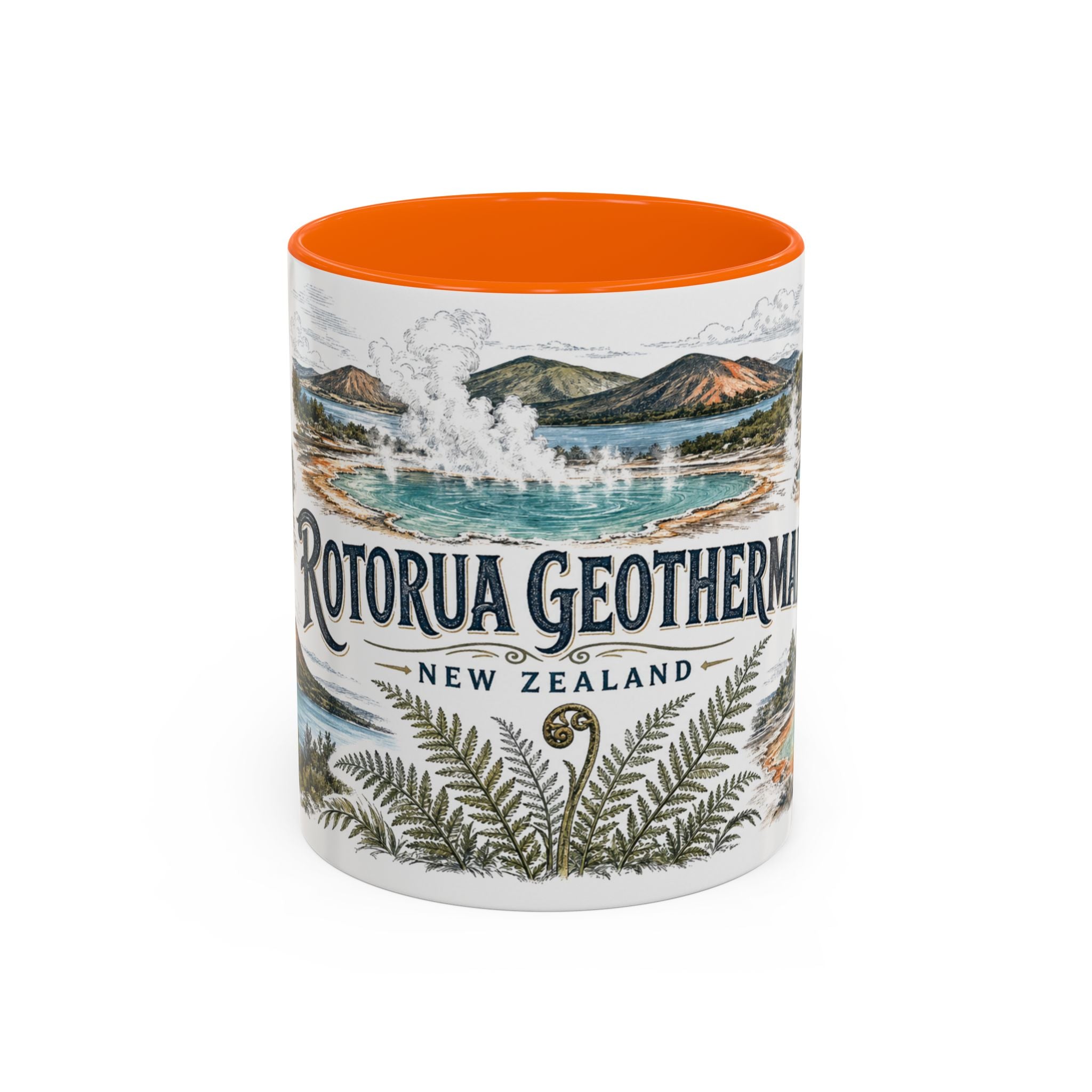 Rotorua Geothermal Mug, New Zealand Travel Souvenir, Bucket List Gift, Accent Ceramic Coffee Mug 11oz 15oz