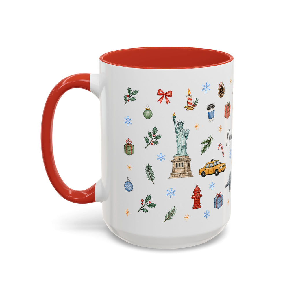 New York City Christmas Mug | Watercolor City Souvenir | Ceramic Coffee Cup