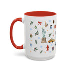New York City Christmas Mug | Watercolor City Souvenir | Ceramic Coffee Cup