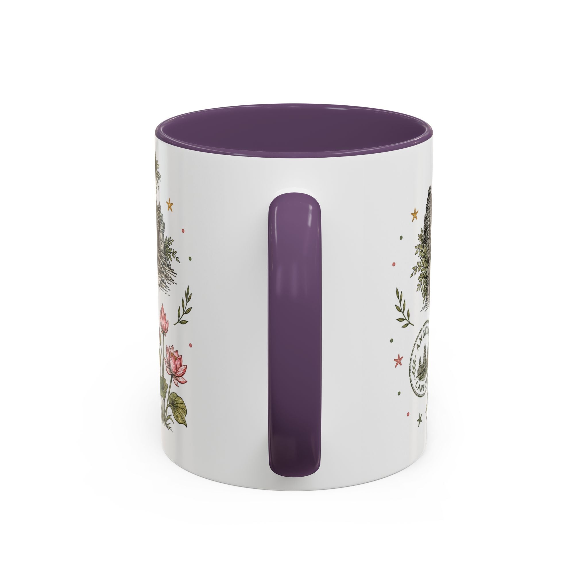 Angkor Coffee Mug | Travel Destination Souvenir Gift | Accent Color Ceramic 11oz 15oz