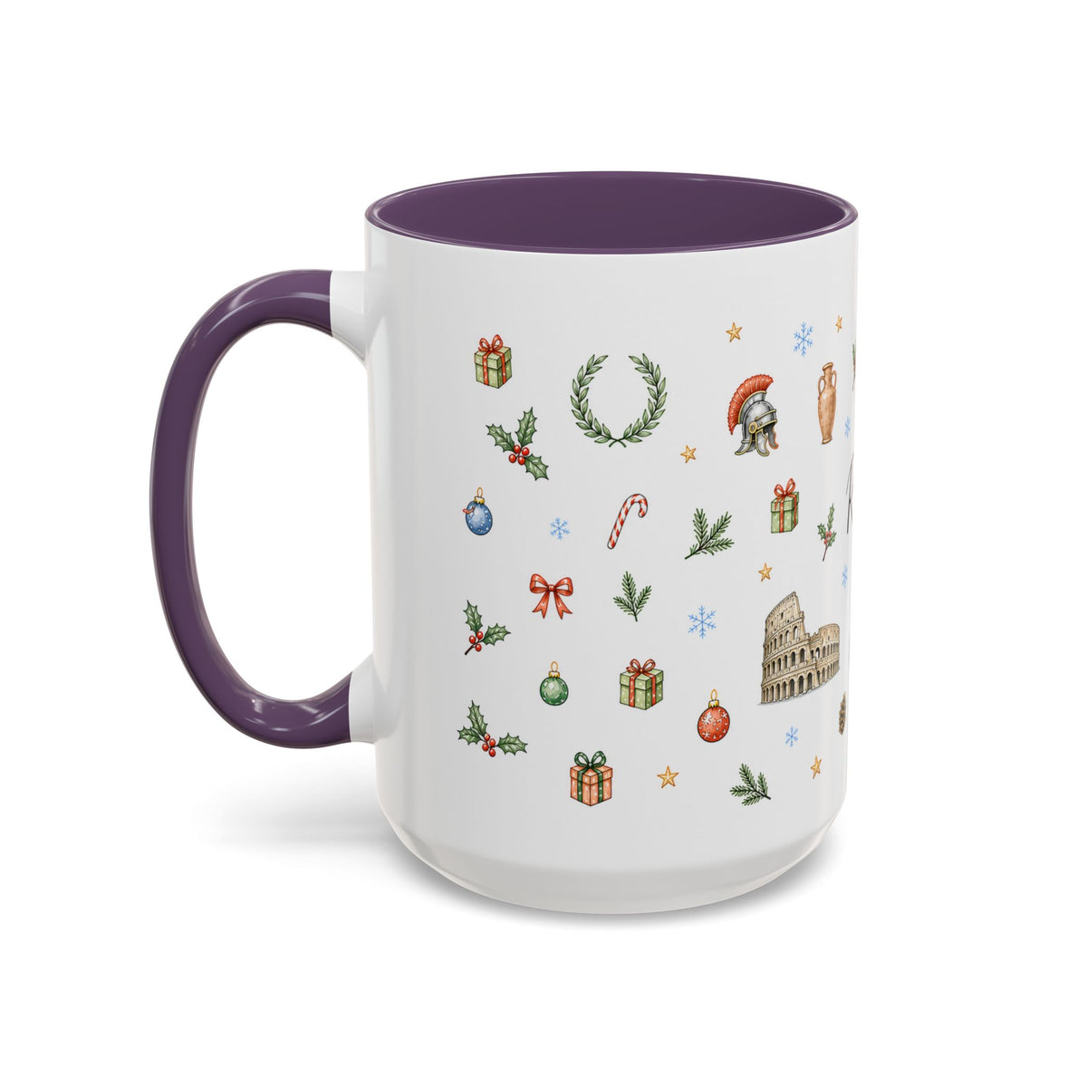 Rome Christmas Mug | Watercolor City Souvenir | Ceramic Coffee Cup