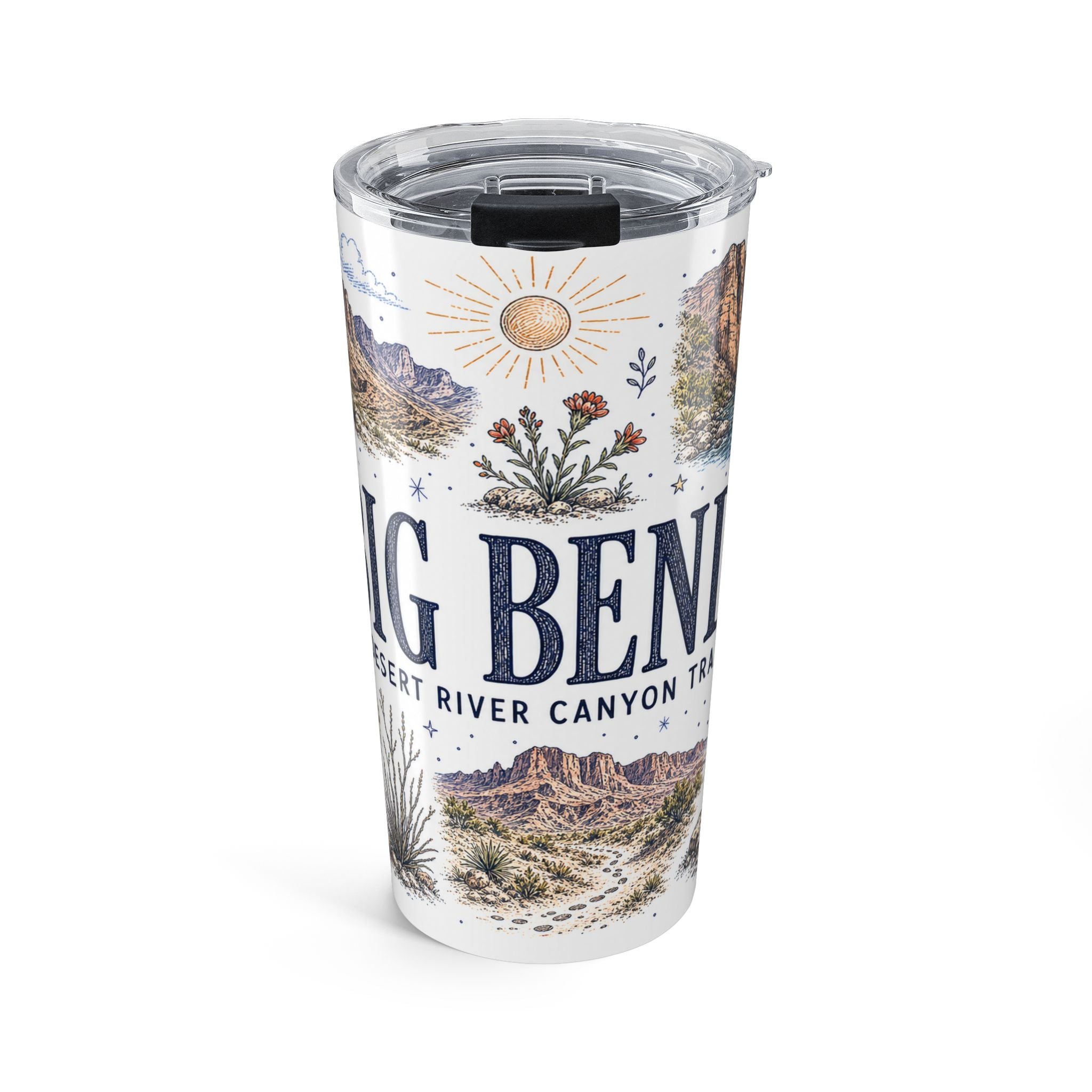 Big Bend National Park 20oz Tumbler | Texas Desert River Canyon Hiking Gift | Insulated Stainless Steel Travel Cup