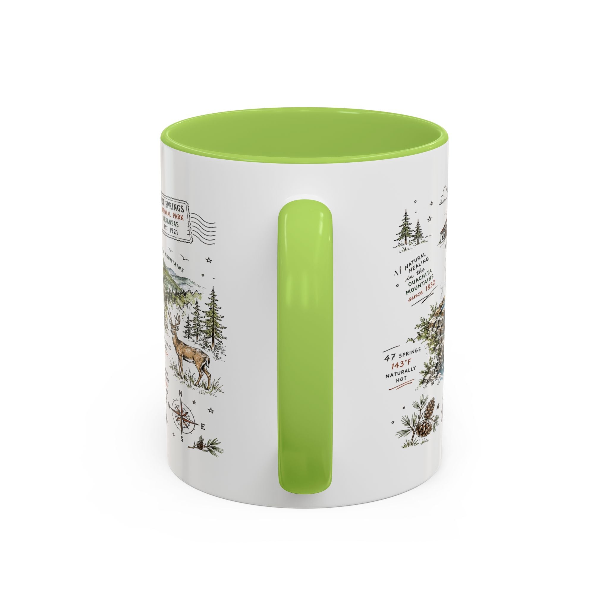 Hot Springs National Park Coffee Mug | Arkansas Thermal Spring Spa Gift | Accent Color Ceramic 11oz 15oz