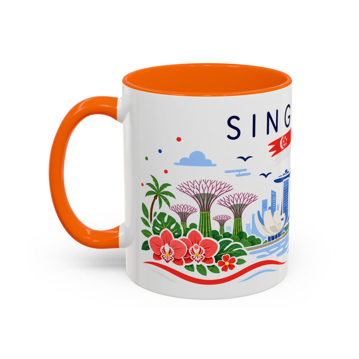 Singapore Coffee Mug | Travel Souvenir Accent Mug | Country Gift Ceramic Cup 11oz 15oz
