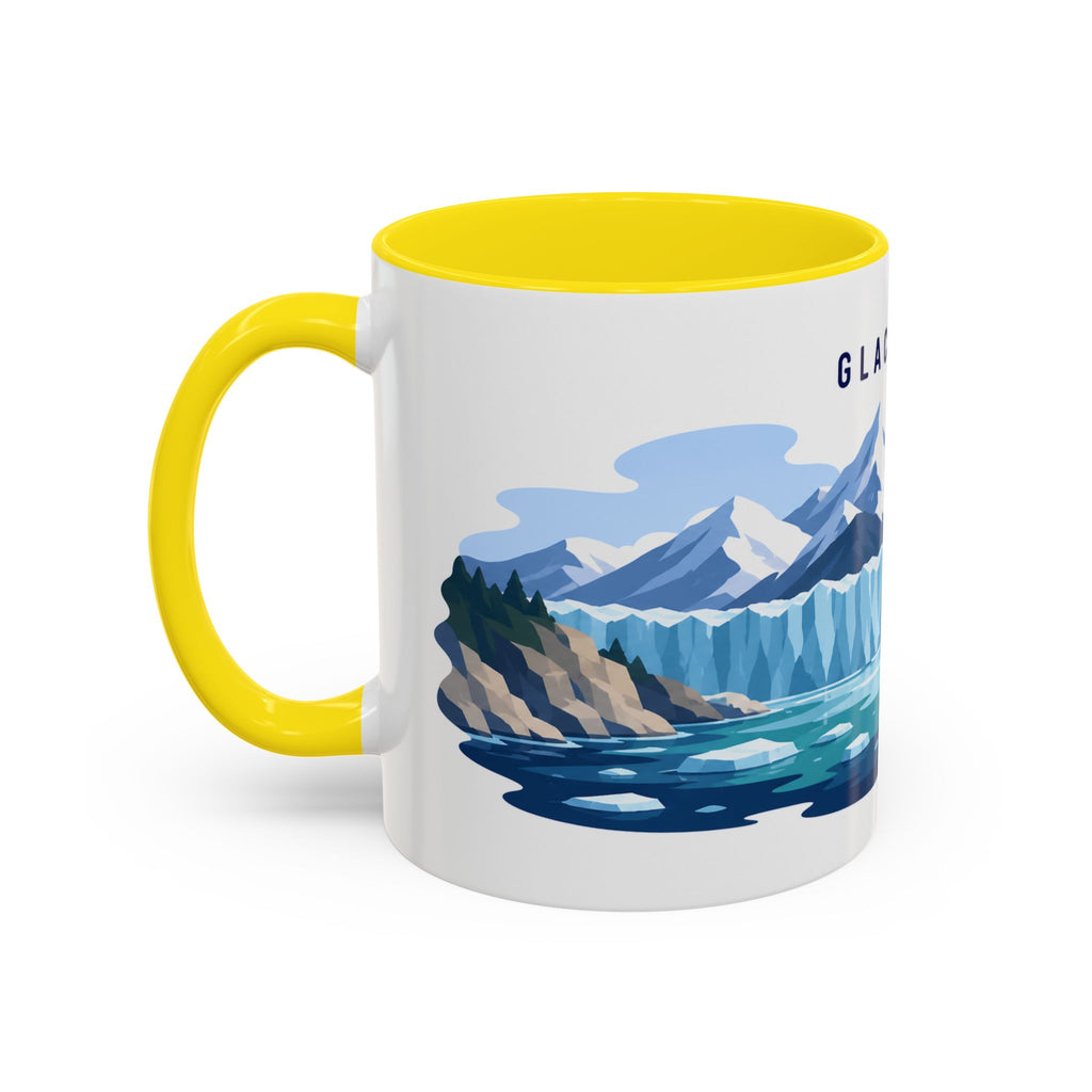 Glacier Bay National Park Coffee Mug | Solid Color Block Park Souvenir | 11oz 15oz Accent Mug
