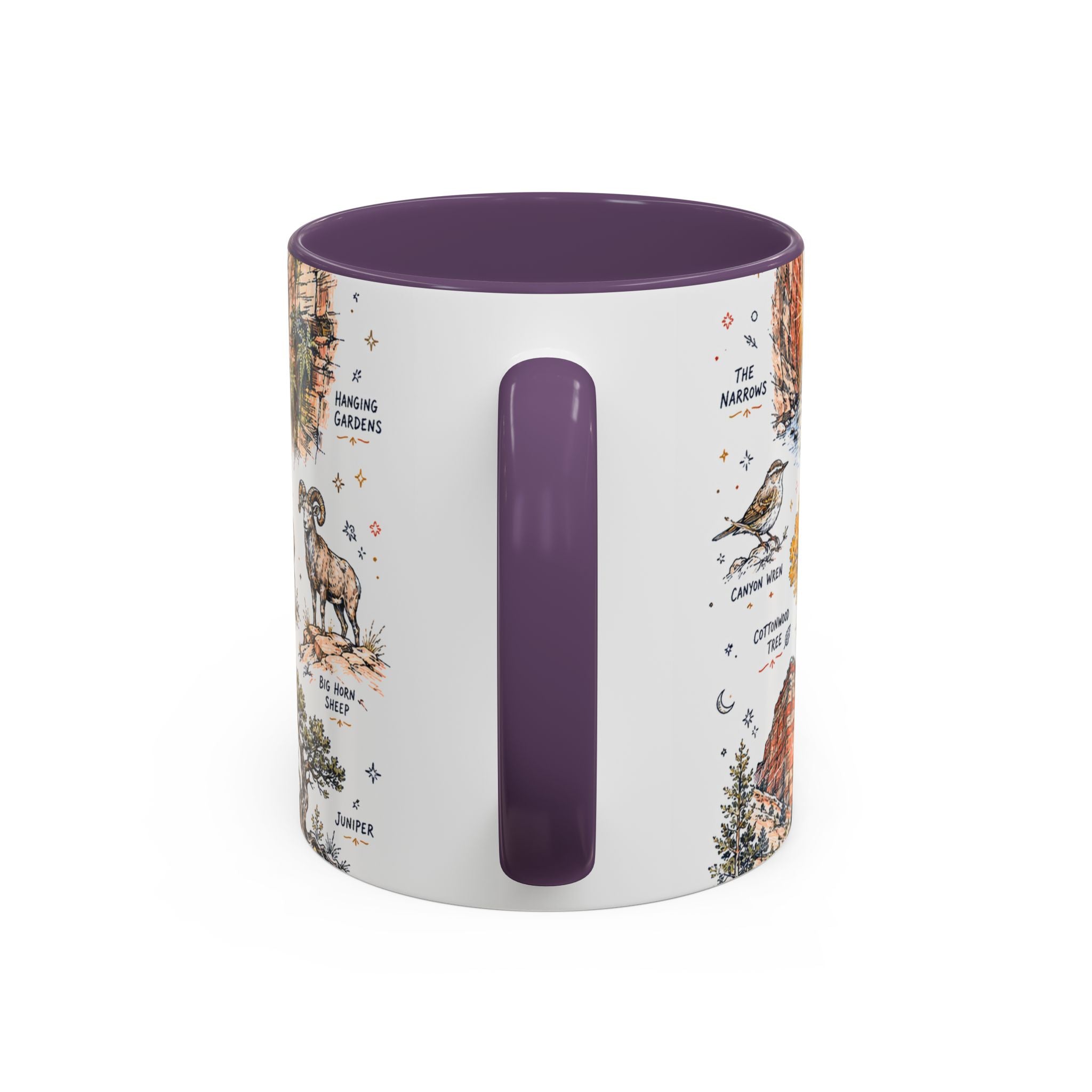 Zion National Park Coffee Mug | Hiking Camping Nature Gift | Accent Color Ceramic 11oz 15oz