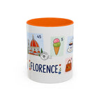 Florence Coffee Mug | Postage Stamp Collage Mug | Travel Souvenir Accent Cup 11oz 15oz
