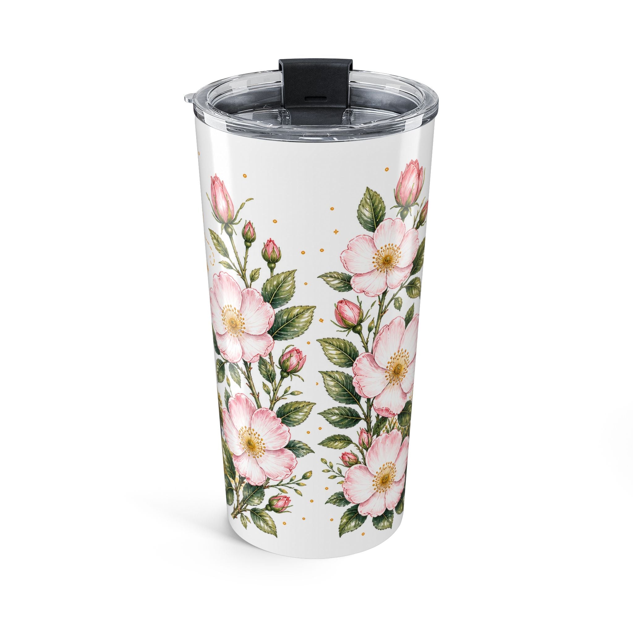 Iowa State Flower 20oz Tumbler | Wild Rose Botanical State Flower Gift | Insulated Stainless Steel Travel Cup