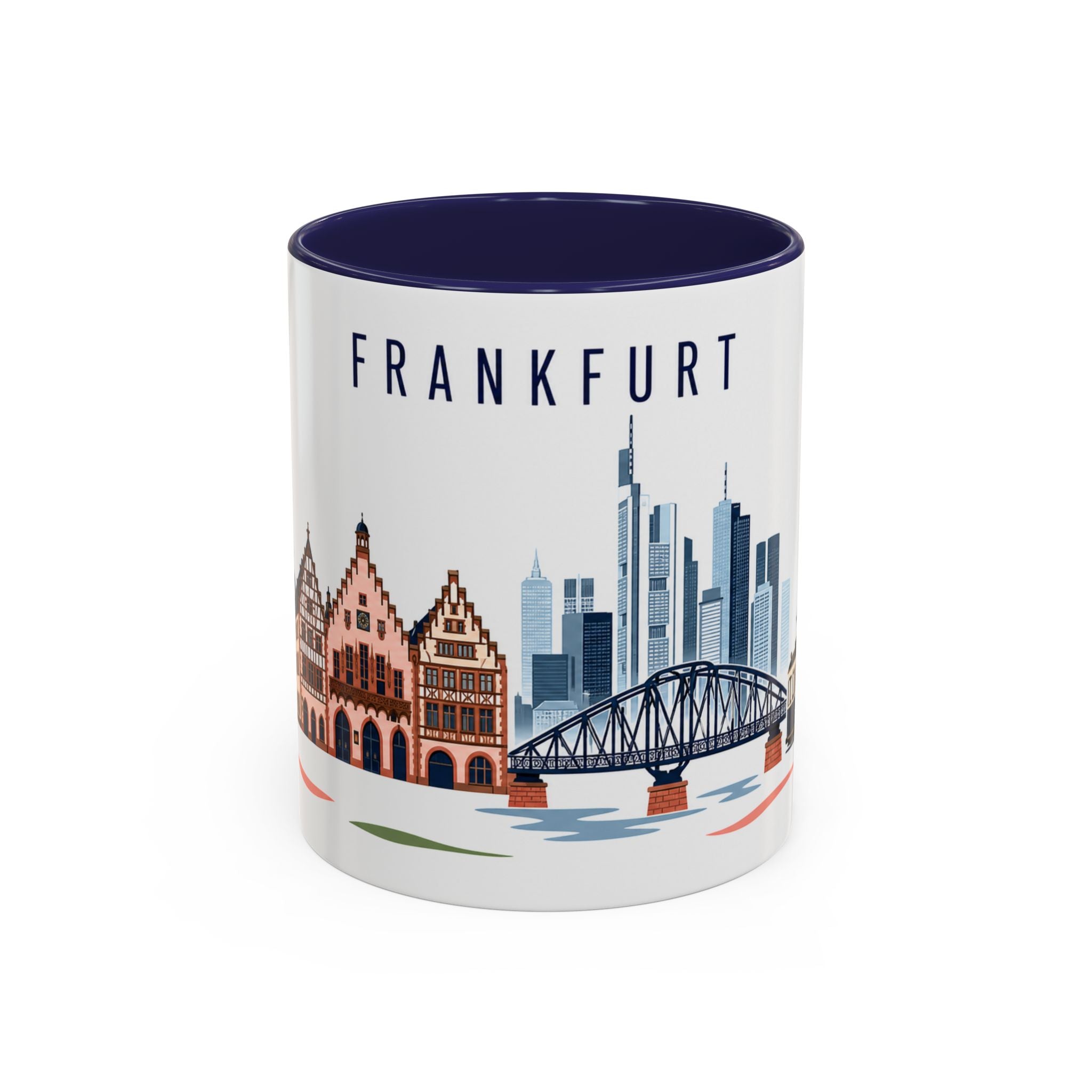 Frankfurt Coffee Mug | Germany Travel Souvenir | Porcelain Decal City Gift | 11oz 15oz Accent Mug