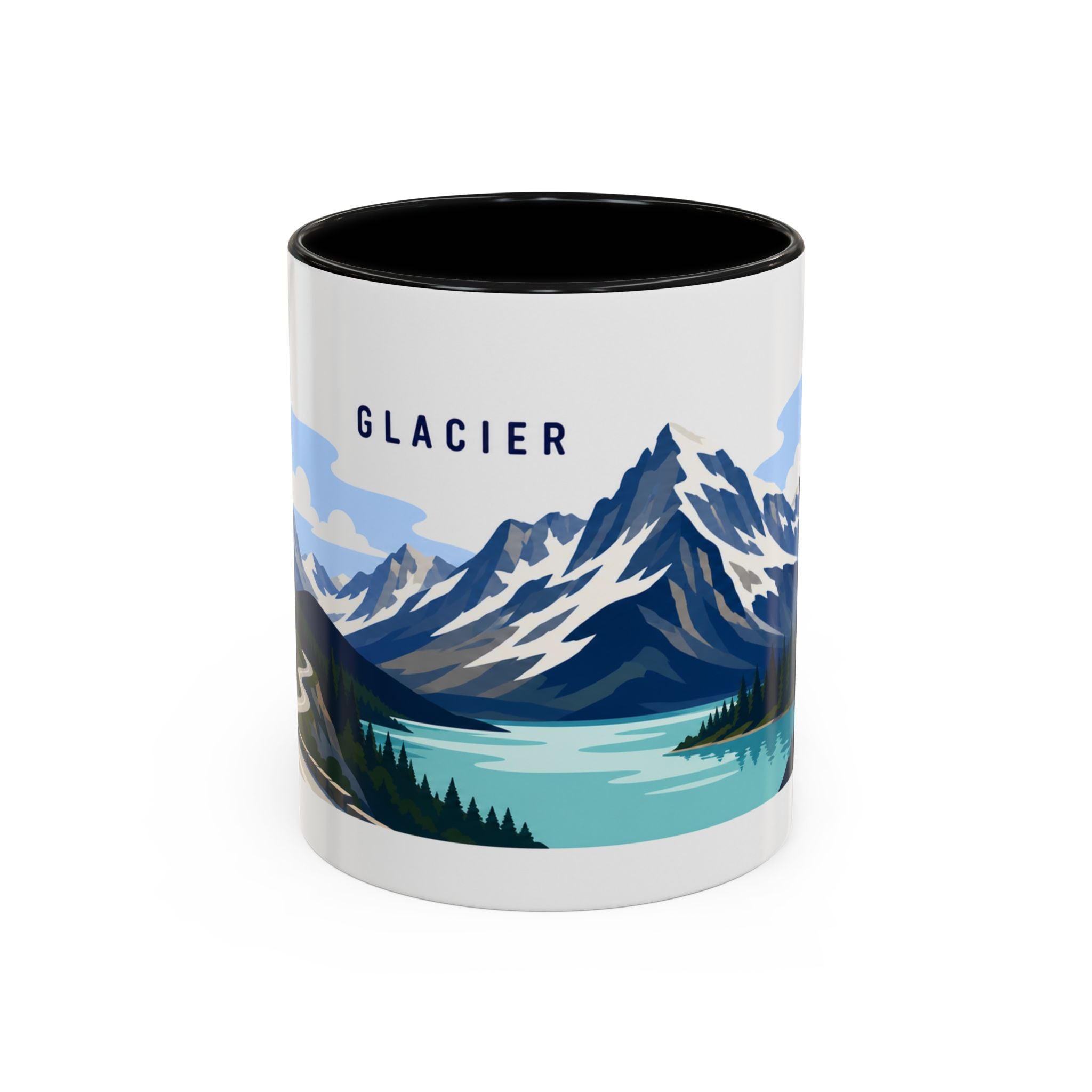 Glacier National Park Coffee Mug | Solid Color Block Park Souvenir | 11oz 15oz Accent Mug