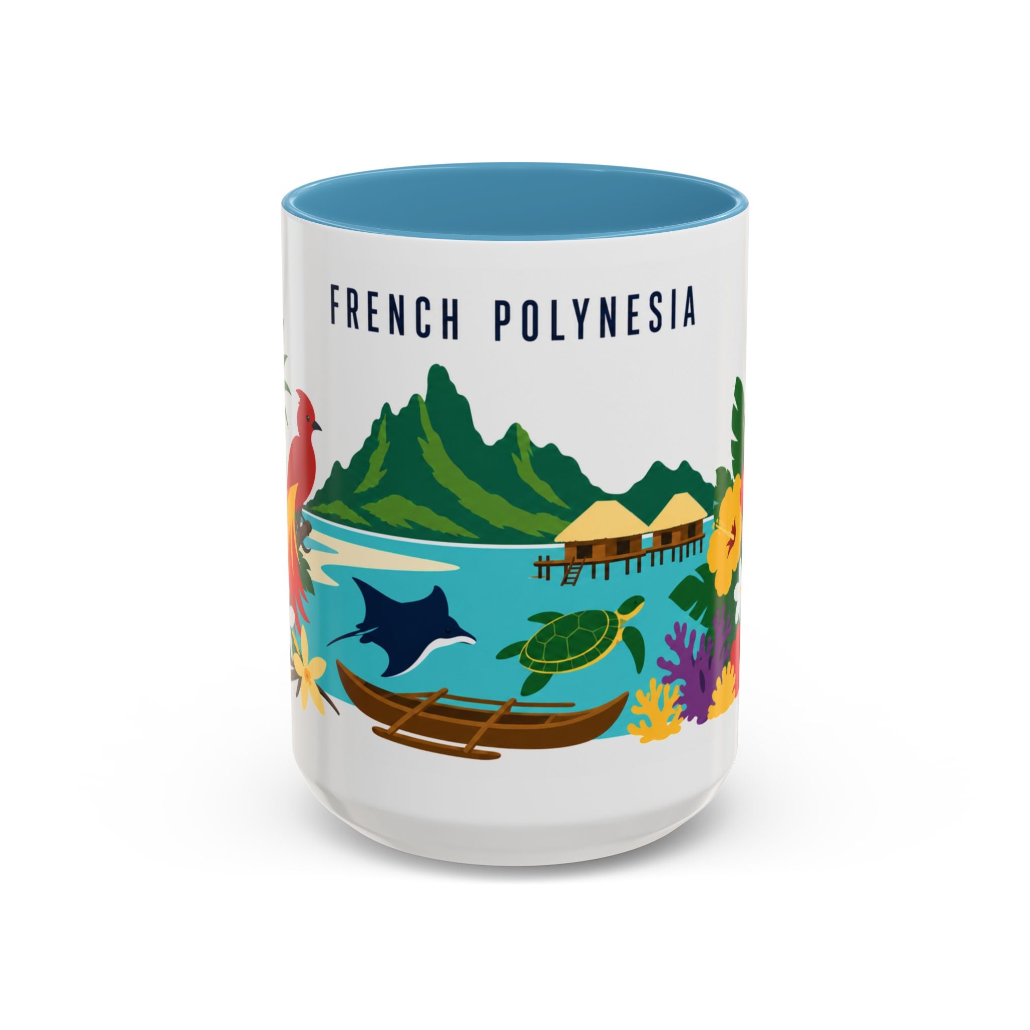 French Polynesia Coffee Mug | Travel Souvenir Accent Mug | Country Gift Ceramic Cup 11oz 15oz