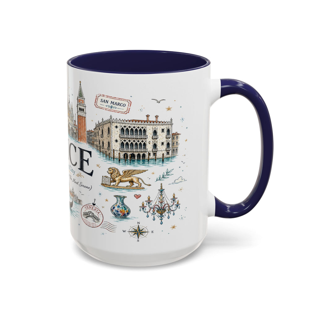 Venice Coffee Mug | Italy Souvenir Travel Gift | Accent Color Ceramic 11oz 15oz