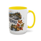 Blue Ridge Parkway Mug, Appalachia Travel Souvenir, Bucket List Gift, Accent Ceramic Coffee Mug 11oz 15oz