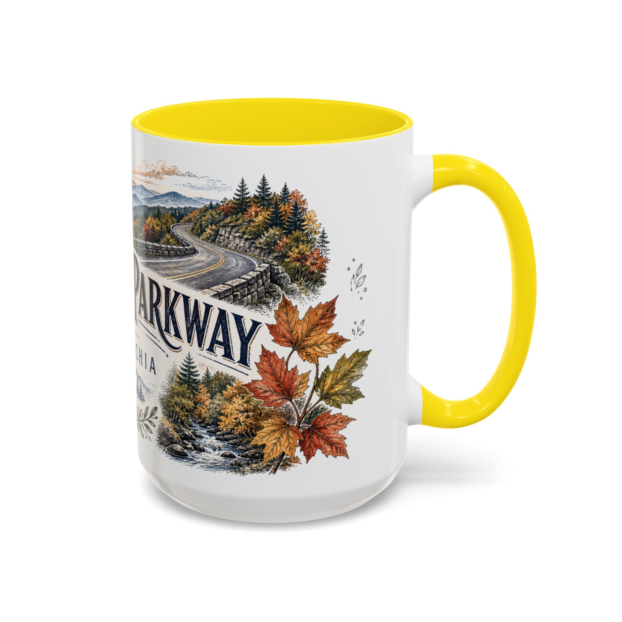 Blue Ridge Parkway Mug, Appalachia Travel Souvenir, Bucket List Gift, Accent Ceramic Coffee Mug 11oz 15oz