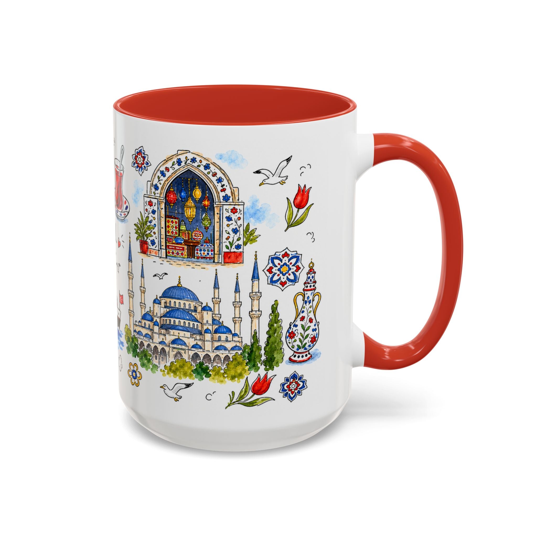 Istanbul Travel Mug | European City Souvenir Accent Coffee Mug | 11oz 15oz Ceramic Cup