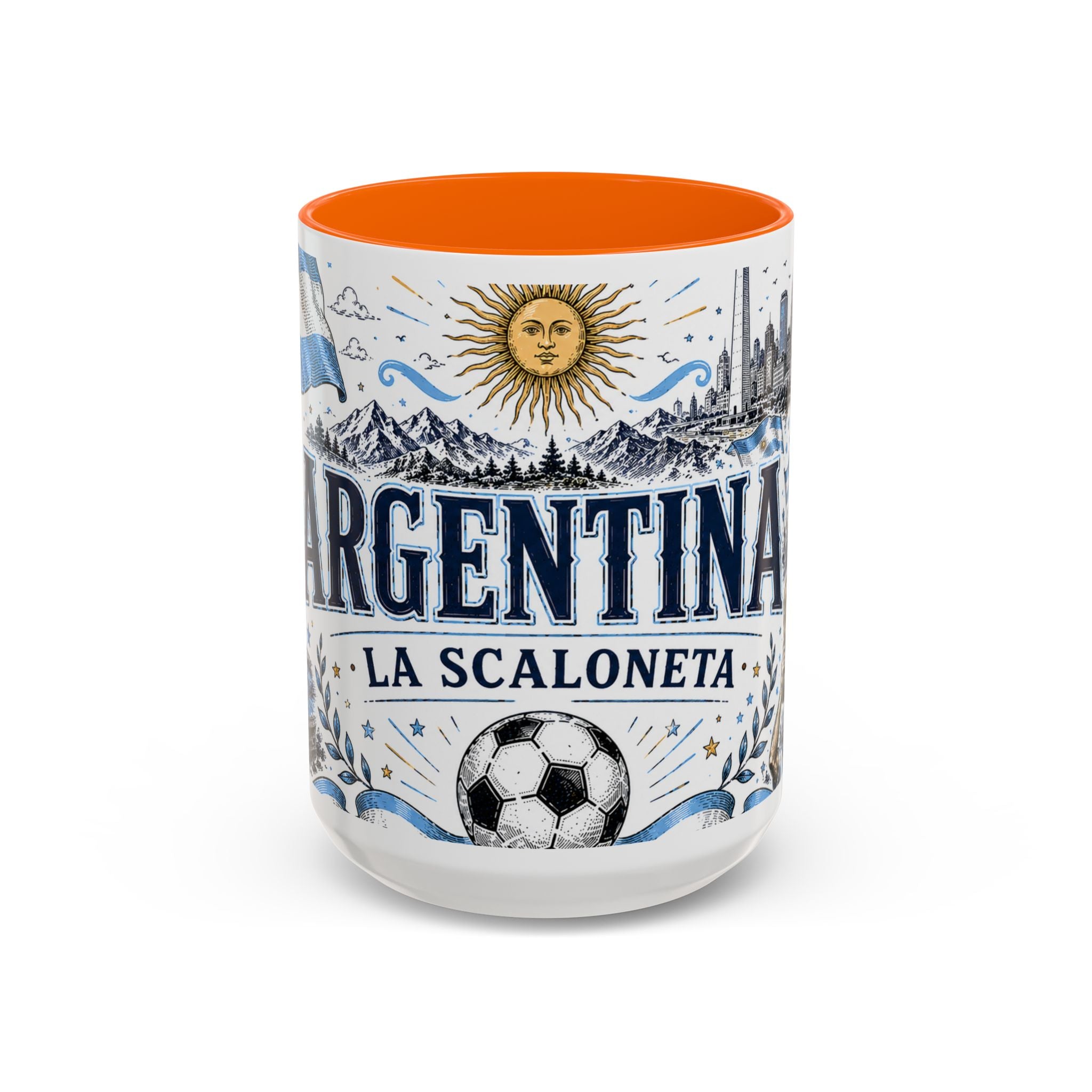Argentina Soccer Coffee Mug | Soccer Fan Gift | Accent Color Ceramic 11oz 15oz Match Day Cup