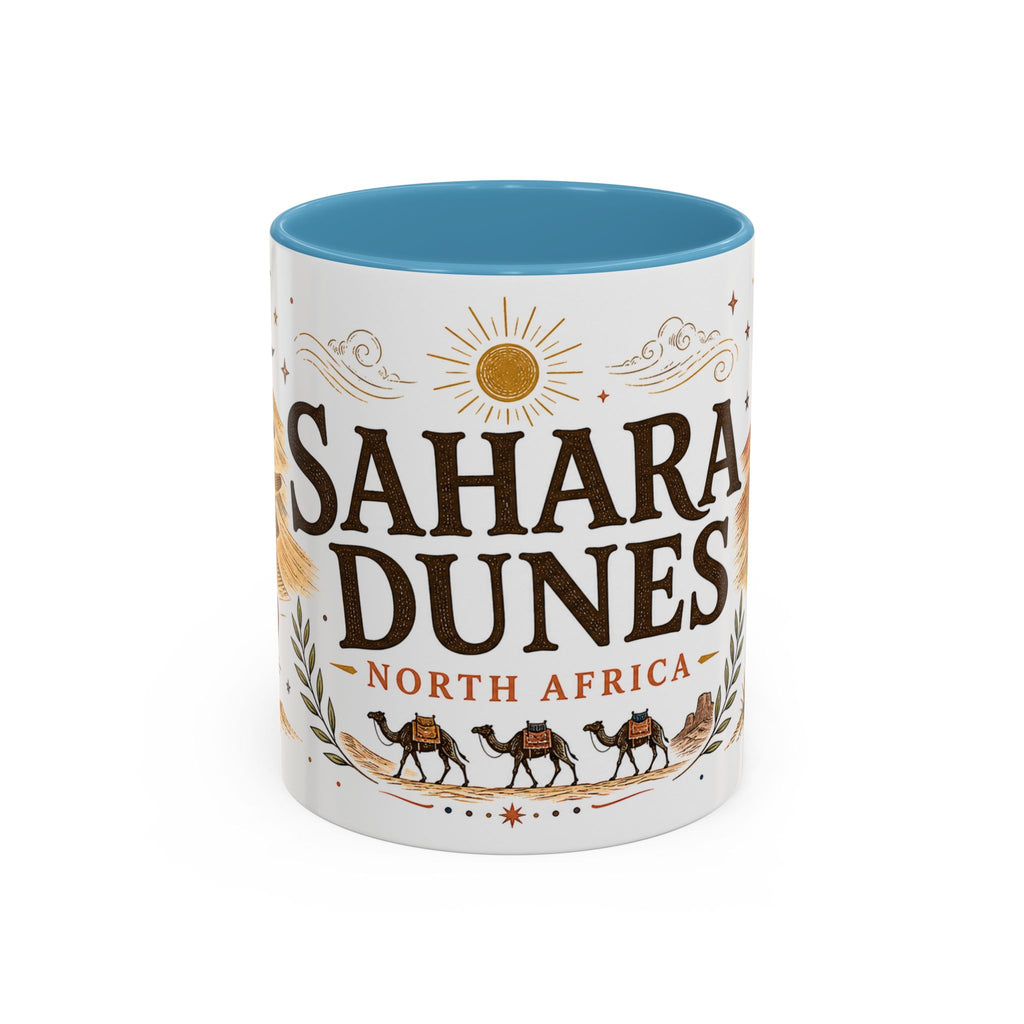 Sahara Dunes Coffee Mug | Travel Destination Souvenir Gift | Accent Color Ceramic 11oz 15oz