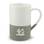 Desert Cactus Sunrise Engraved Speckled Ceramic Mug, 13oz, Minimalist Coffee Cup, Gift for Nature Lovers