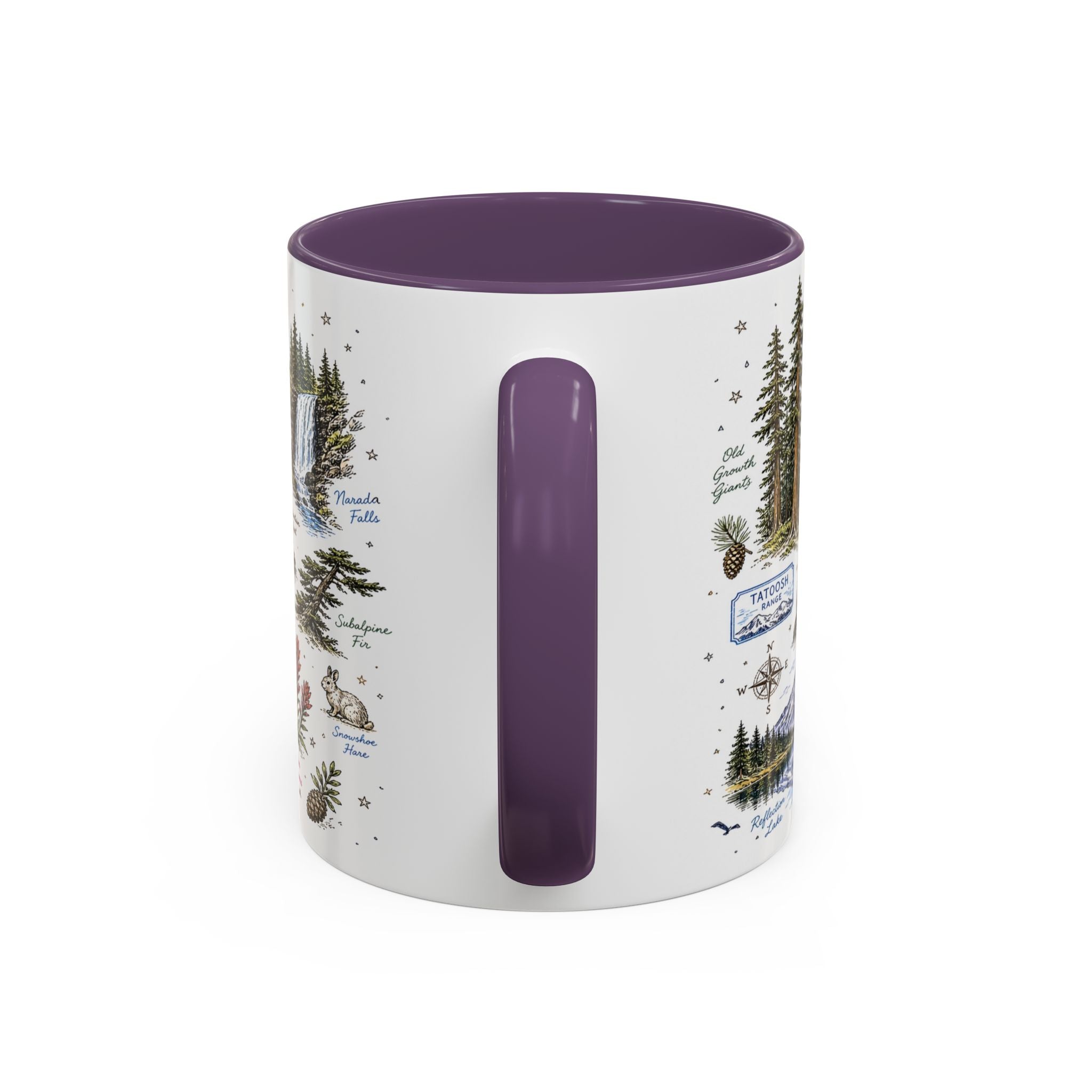 Mount Rainier Coffee Mug | National Park Hiking Washington Gift | Accent Color Ceramic 11oz 15oz