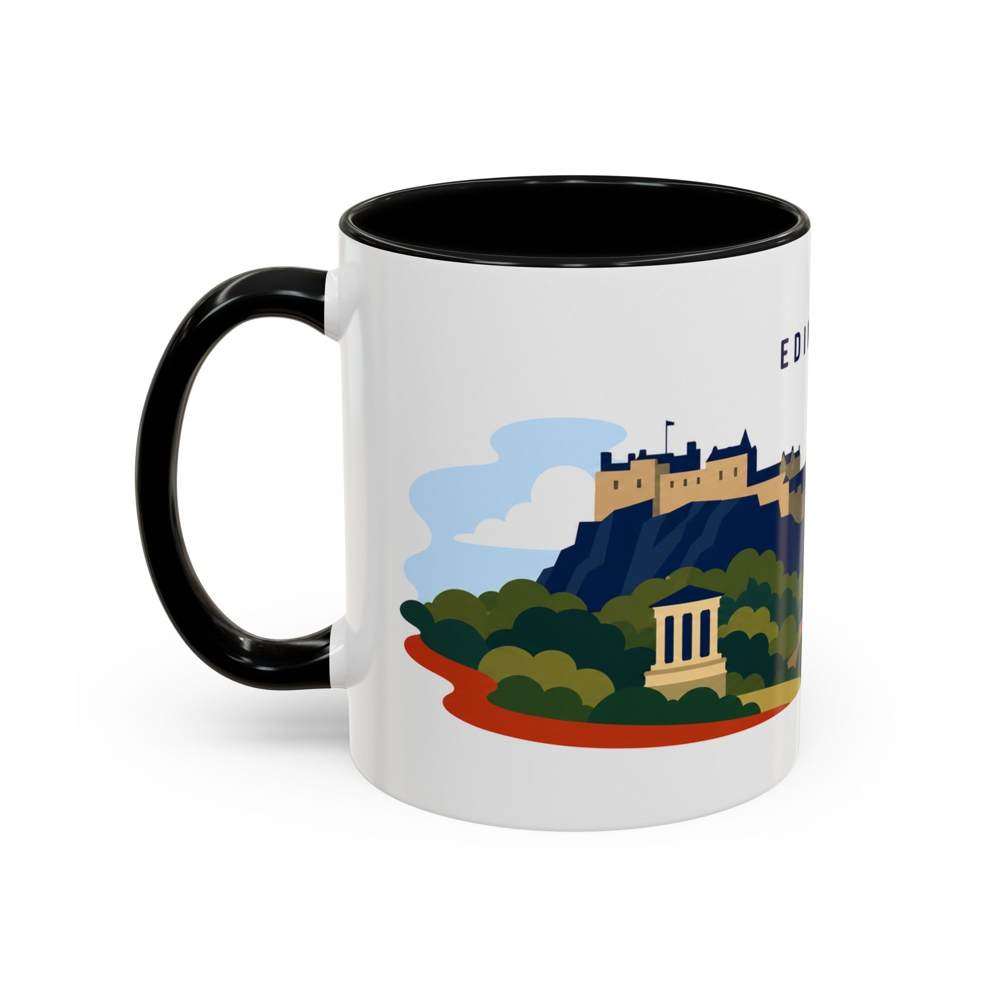 Edinburgh Coffee Mug | Travel Destination Souvenir Gift | Accent Color Ceramic 11oz 15oz
