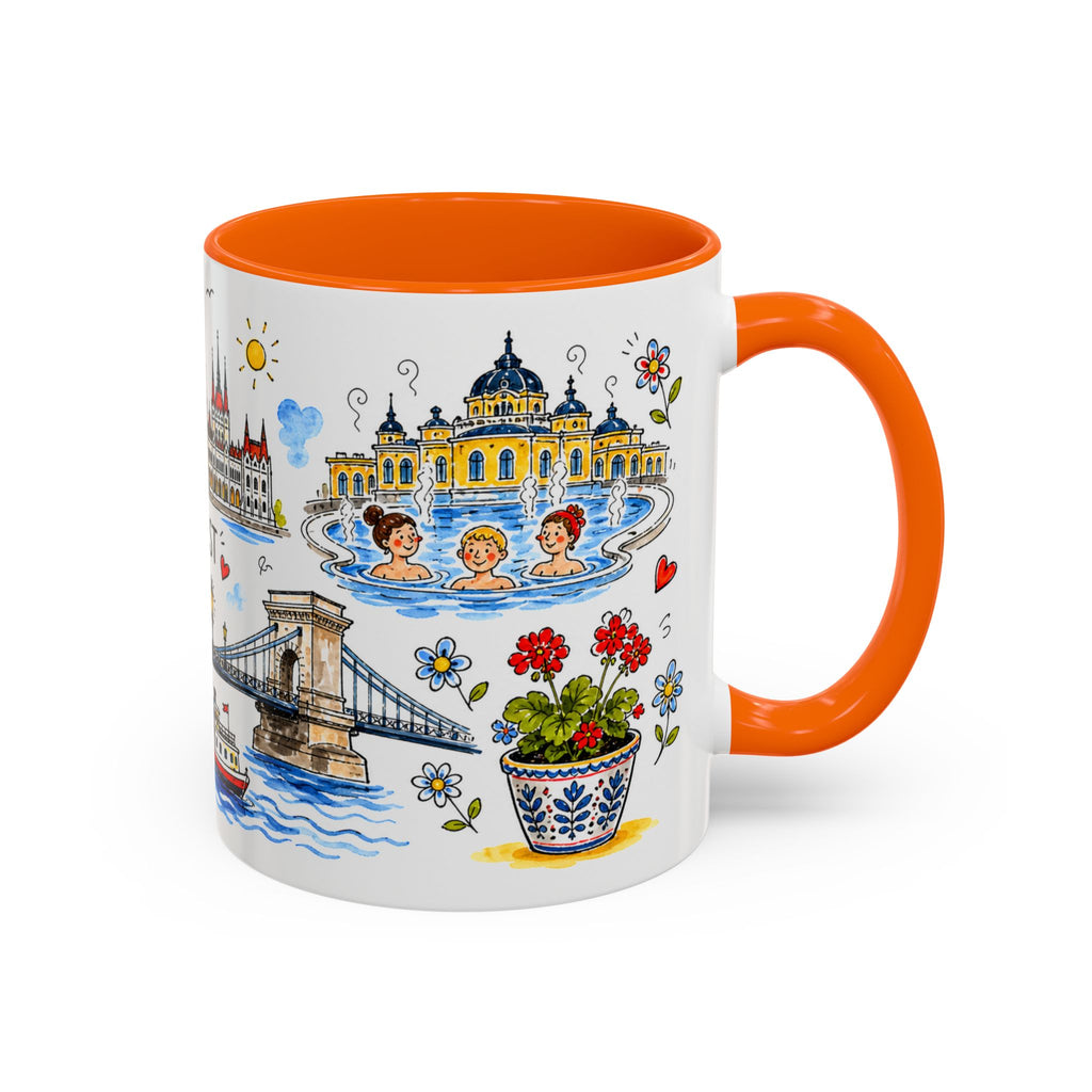 Budapest Travel Mug | European City Souvenir Accent Coffee Mug | 11oz 15oz Ceramic Cup