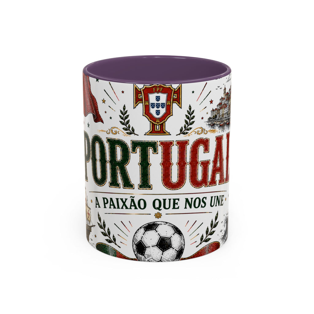 Portugal Soccer Coffee Mug | World Cup Fan Gift | Accent Color Ceramic 11oz 15oz Match Day Cup