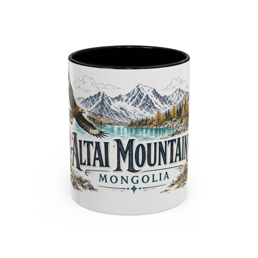 Altai Mountains Mug, Mongolia Travel Souvenir, Bucket List Gift, Accent Ceramic Coffee Mug 11oz 15oz