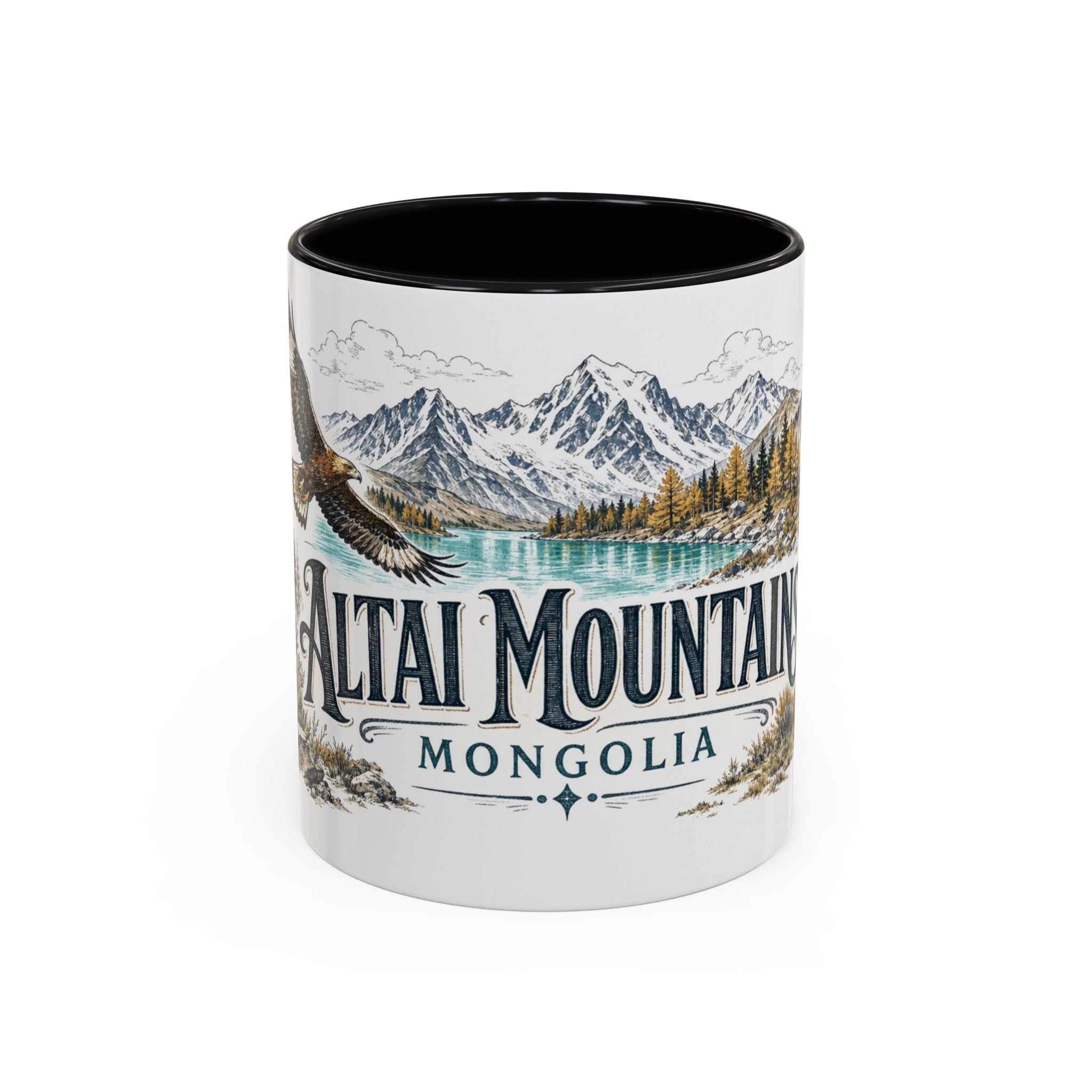 Altai Mountains Mug, Mongolia Travel Souvenir, Bucket List Gift, Accent Ceramic Coffee Mug 11oz 15oz
