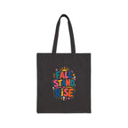 Fall Stand Rise Tote Bag | Ancient Wisdom Quote Canvas Bag | Colorful Philosophy Gift