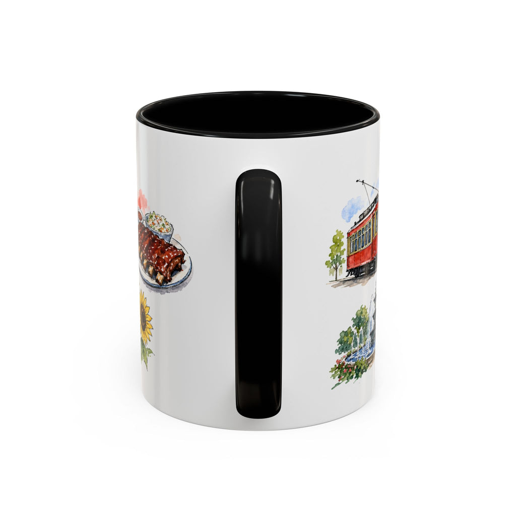 Kansas City Illustrated Travel Mug | City Souvenir Accent Coffee Mug | 11oz 15oz Ceramic Cup