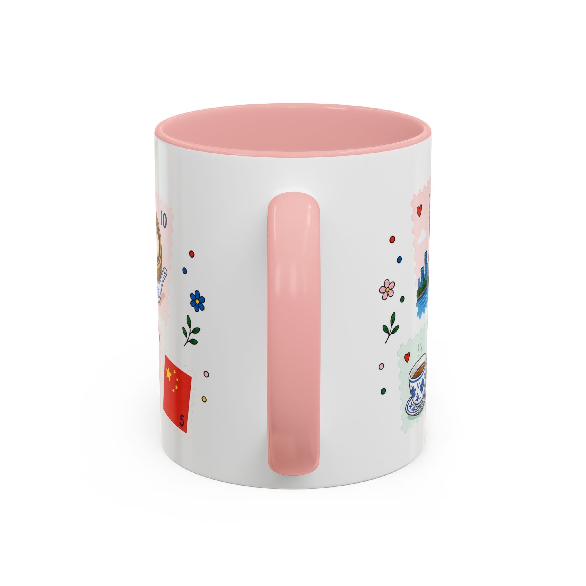 Shanghai Coffee Mug | Postage Stamp Collage Mug | Travel Souvenir Accent Cup 11oz 15oz