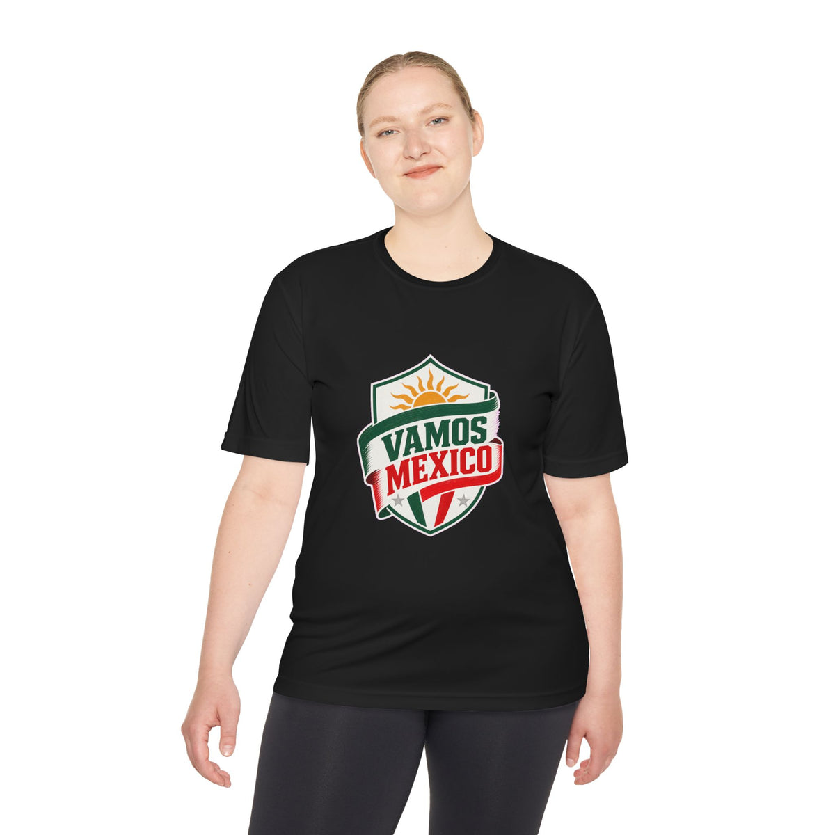 Vamos Mexico Soccer Fan Tee, Moisture Wicking Sport Shirt