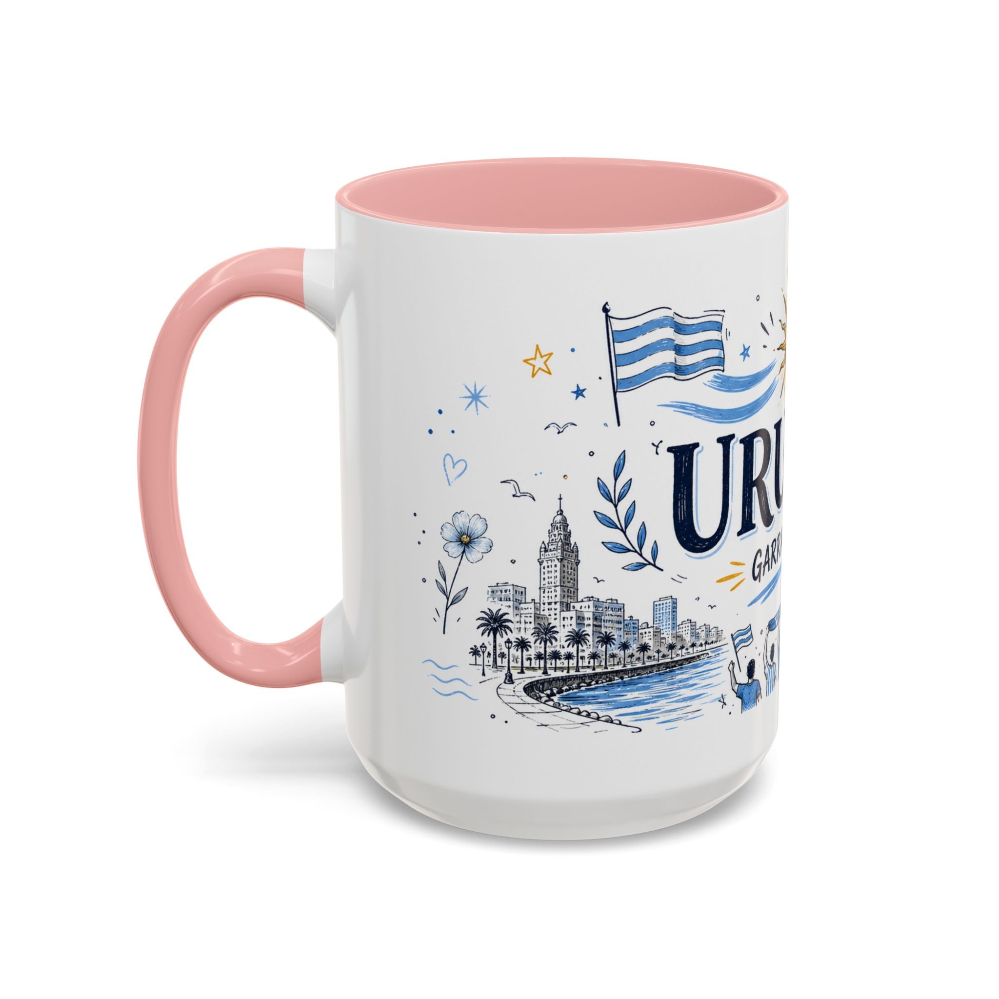 Uruguay Soccer Coffee Mug | World Cup Fan Gift | Accent Color Ceramic 11oz 15oz Match Day Cup