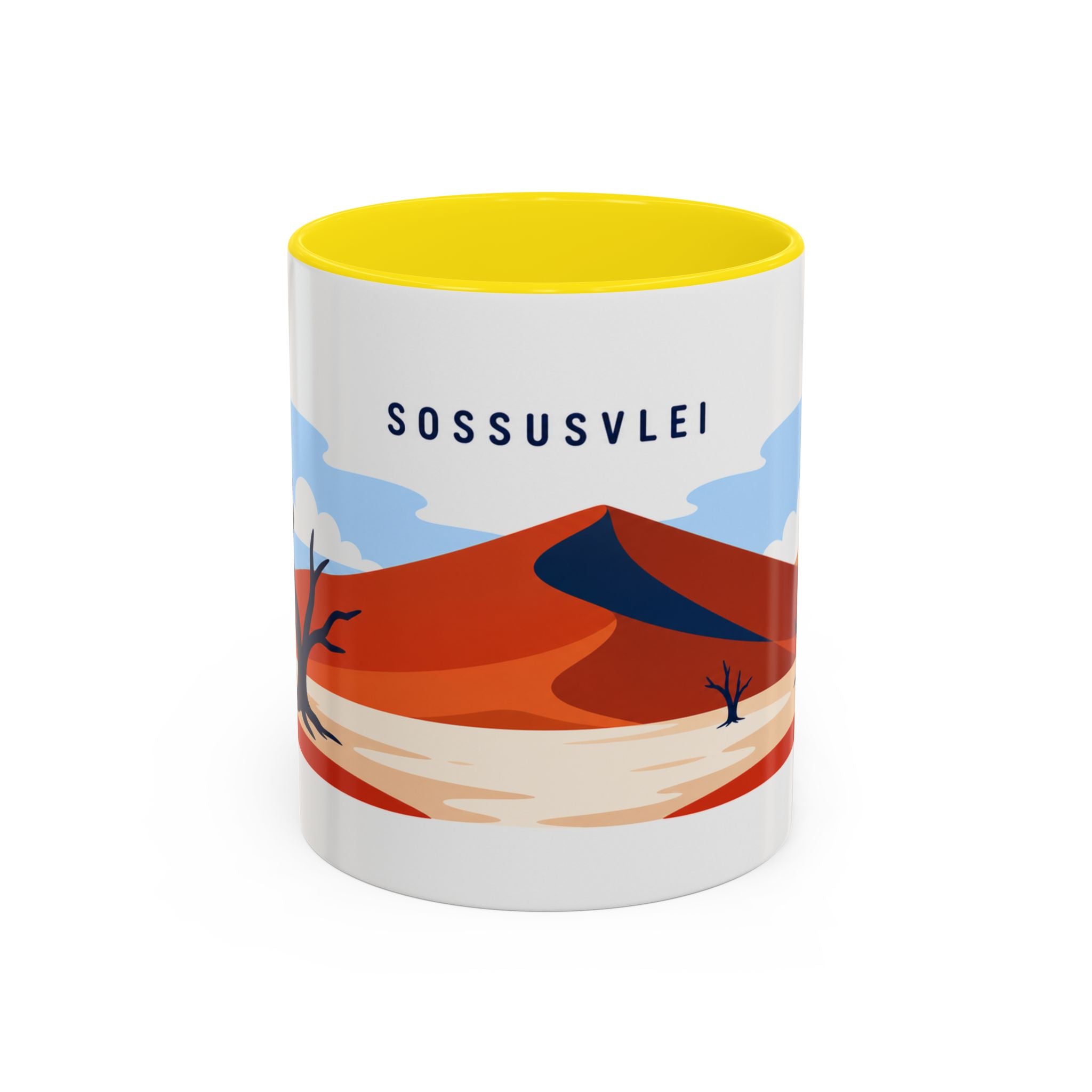 Sossusvlei Coffee Mug | Travel Destination Souvenir Gift | Accent Color Ceramic 11oz 15oz