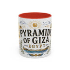 Pyramids of Giza Coffee Mug | Travel Destination Souvenir Gift | Accent Color Ceramic 11oz 15oz