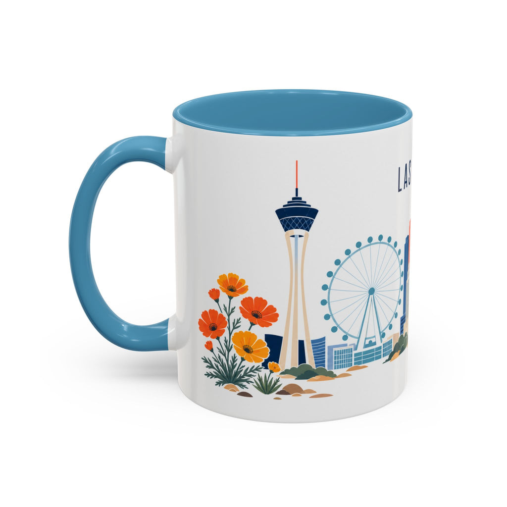 Las Vegas Coffee Mug | United States Travel Souvenir | Porcelain Decal City Gift | 11oz 15oz Accent Mug