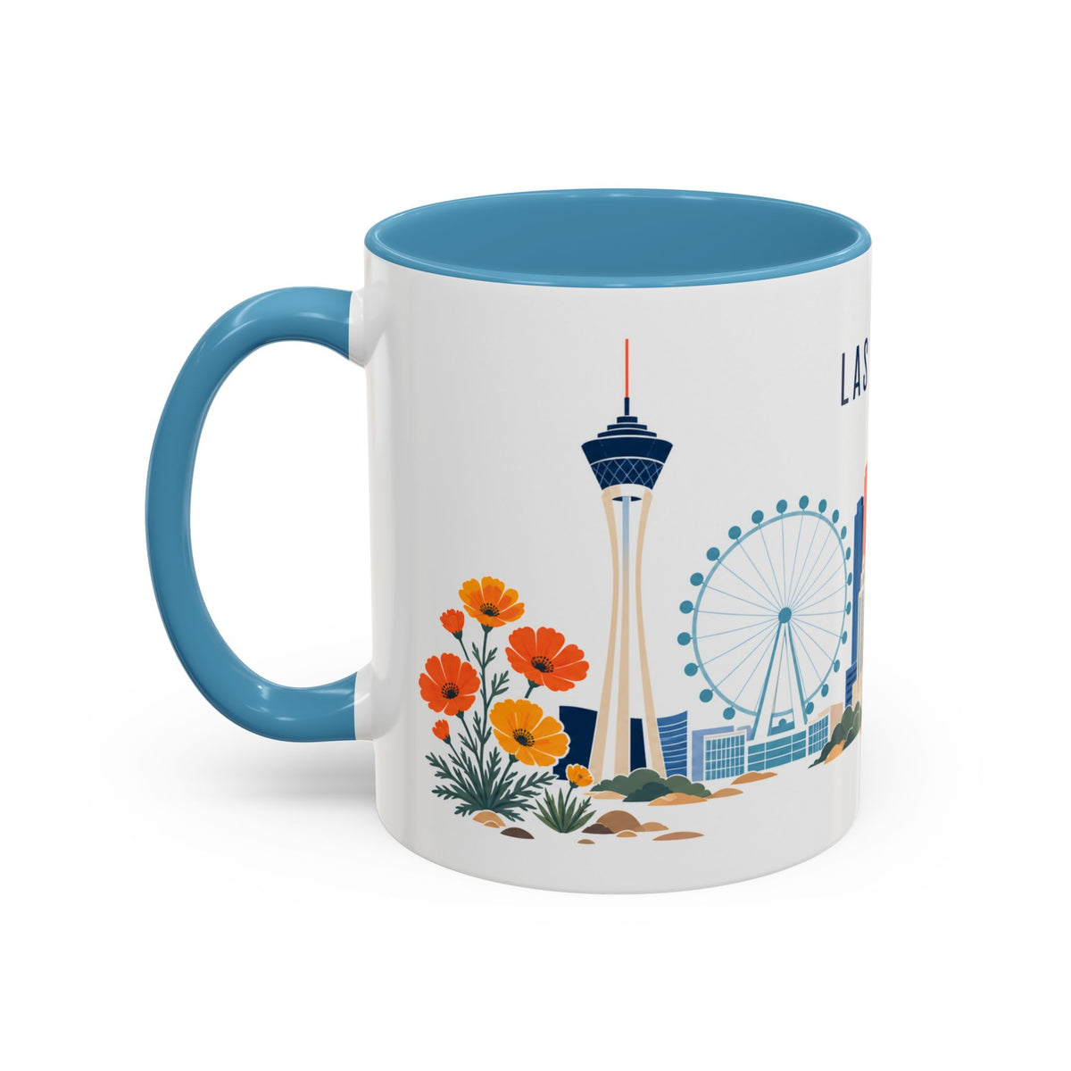 Las Vegas Coffee Mug | United States Travel Souvenir | Porcelain Decal City Gift | 11oz 15oz Accent Mug