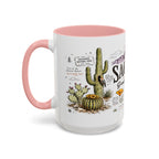 Saguaro National Park Coffee Mug | Arizona Desert Cactus Sunset Gift | Accent Color Ceramic 11oz 15oz