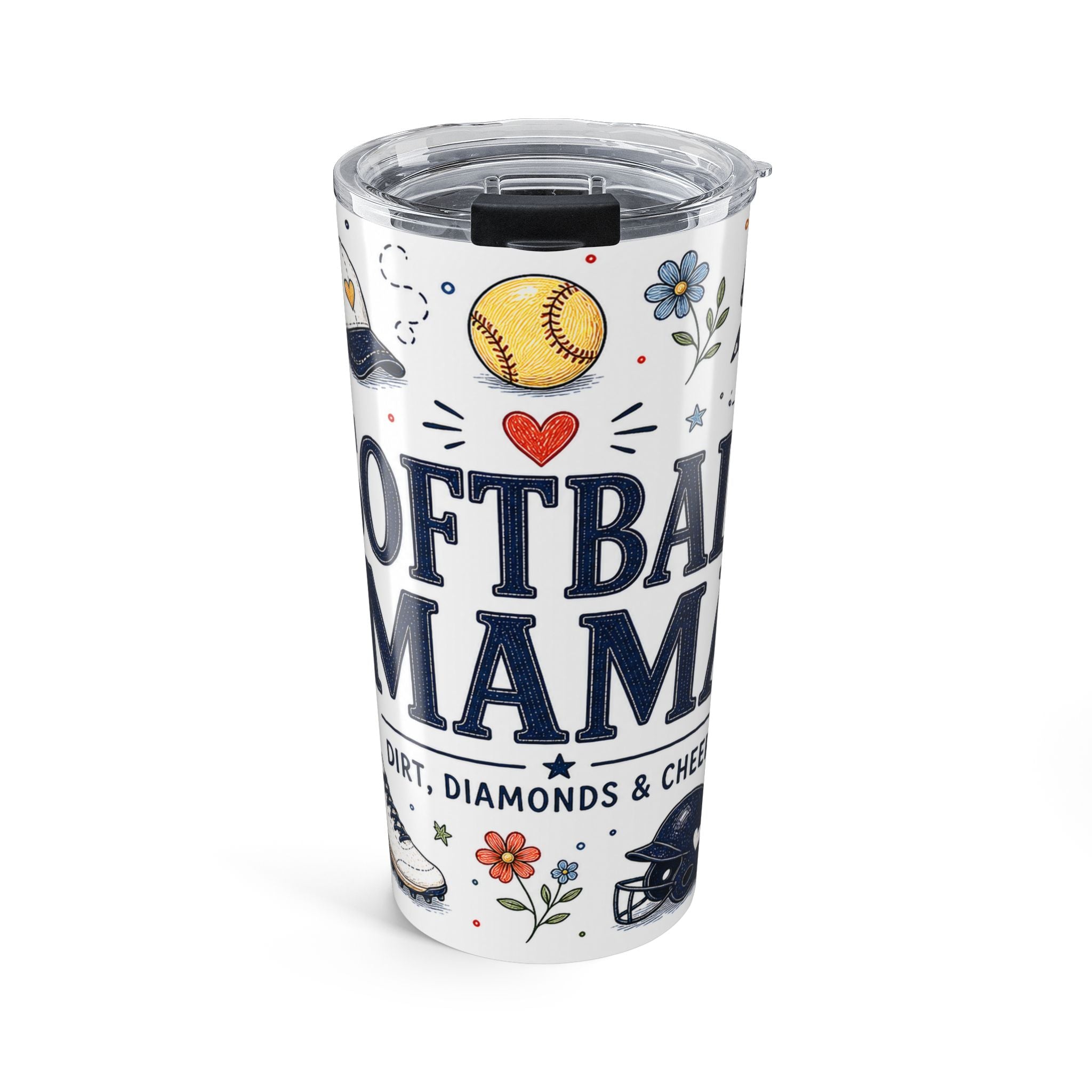 Softball Mama 20oz Tumbler | Softball Mom Gift | Insulated Stainless Steel Travel Cup