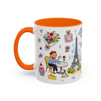 Paris Travel Mug | European City Souvenir Accent Coffee Mug | 11oz 15oz Ceramic Cup