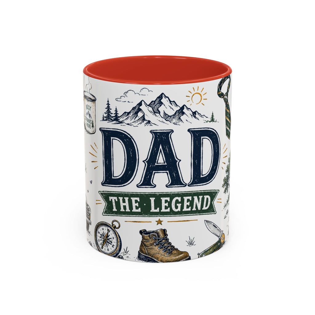 Dad The Legend Coffee Mug | Father's Day Gift for Dad | Accent Color Ceramic 11oz 15oz