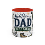 Dad The Legend Coffee Mug | Father's Day Gift for Dad | Accent Color Ceramic 11oz 15oz